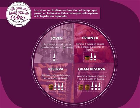 Clasificación del vino en función del tiempo en barrica infografia