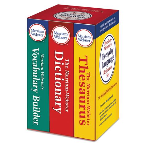 Merriam Webster Everyday Language Reference Set, Dictionary, Thesaurus