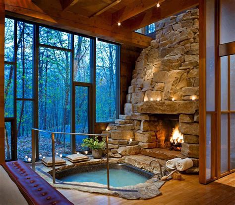 I never knew I needed an indoor hot tub and fireplace until right now : r/pics