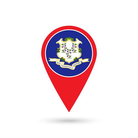 Map pointer with flag of Connecticut. Vector illustration. 12034728 Vector Art at Vecteezy