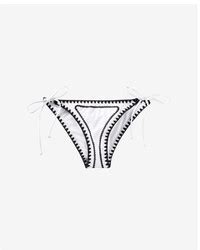 White Embroidered Bikini Pants For Women Lookastic