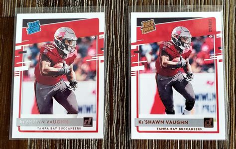 Ke Shawn Vaughn 2020 Donruss Rated Rookie RC 336 Lot Of 2 BUCCANEERS