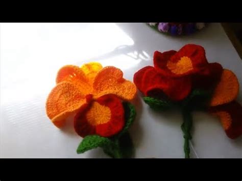 FLOR DE PENSAMIENTO GRANDE Y ORQUIDEAS A CROCHET YouTube