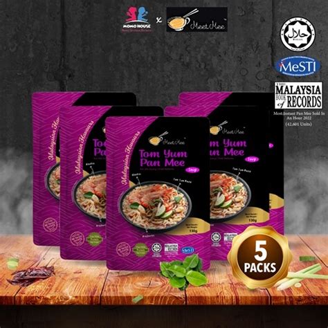 5 Packs Meet Mee Halal Pan Mee Noodle Mi Segera Instant Noodle Mee Segera Chili Pan Mee Halal