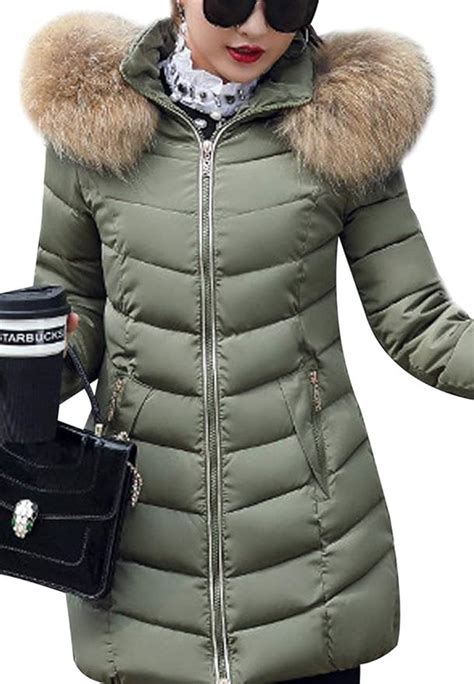 Plumas Mujer Largo Parka Invierno Pluma Manga Larga Slim Fit Termica