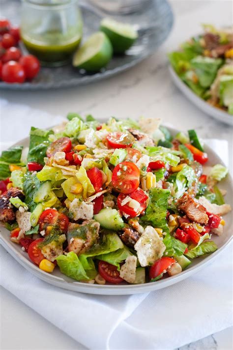 Tex Mex Chopped Chicken Salad With Cilantro Lime Dressing