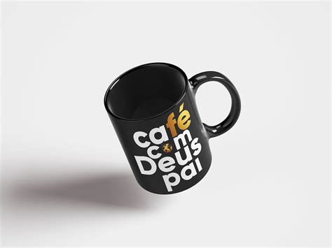 Caneca Preta Personalizada Café Deus Pai Junior Rostirola Pastor