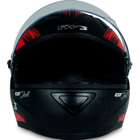 Capacete Fw3 Gt Skull Caveira Preto Fosco Viseira Fumê Parcelamento