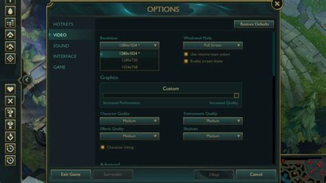 how to make league of legends full screen