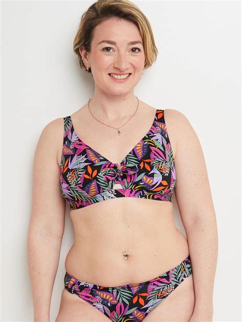 Maillot De Bain Triangle Post Op Lavande Rougegorge Lingerie Noir