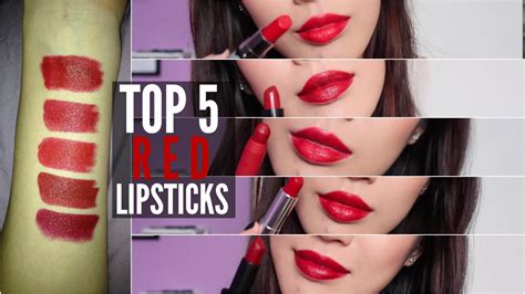 Top 5 Favourite Red Lipsticks Lipliners Youtube