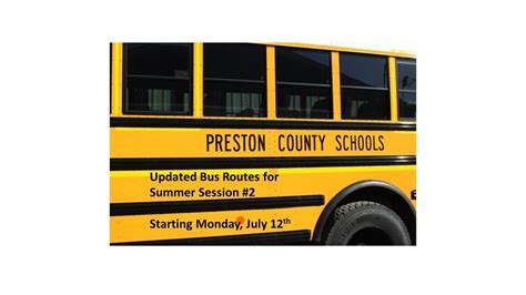 Summer Bus Schedule | Preston High School