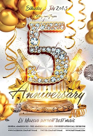 Mod Les Gratuits De Flyers D Anniversaire Psd Par Elegantflyer