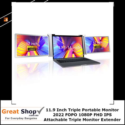 11 9 Inch Triple Portable Monitor 2022 FOPO 1080P FHD IPS Great Shop