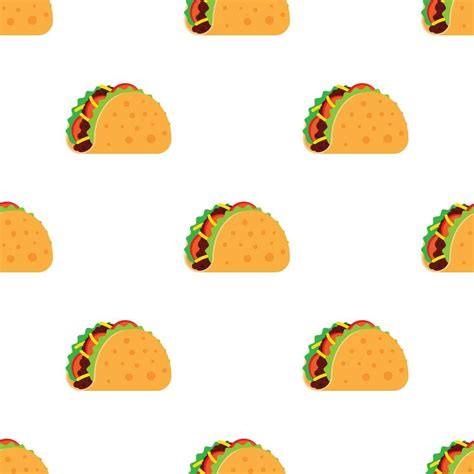 Tacos Seamless Pattern Mexican Food Vector Illustration