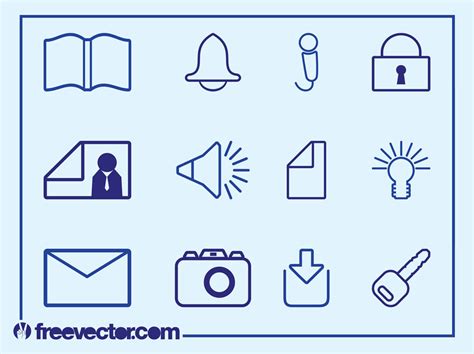Outlined symbol icons in tabs