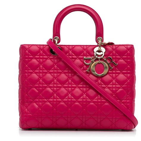 Sac Dame Dior Moyen Cuir Dagneau Cannage D Grad Rose M Os