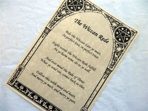 THE WICCAN REDE Parchment Poster Wicca Pagan By DevonianMists