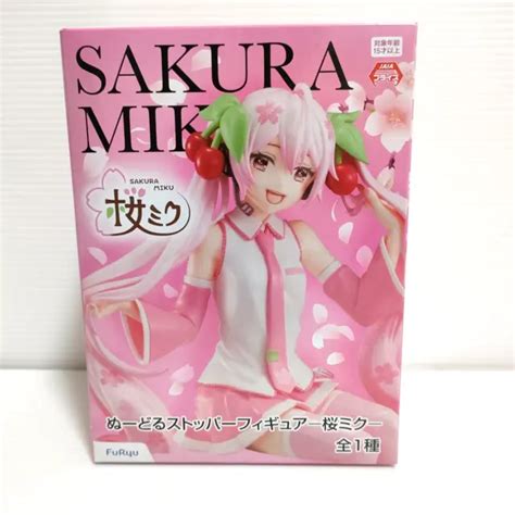 SAKURA MIKU NOODLE Stopper Figure Hatsune Miku Vocaloid Prize 5 11in