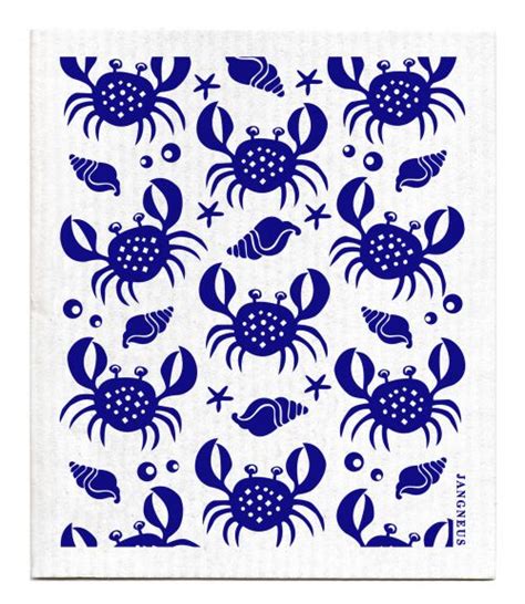 Jangneus Crab Dishcloth Blue Dorinasonline