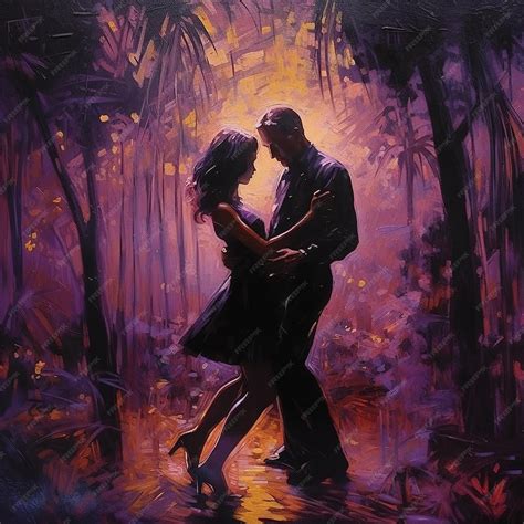 Premium AI Image | A painting of a couple dancing