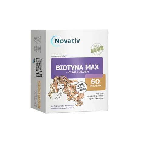 Novativ Biotyna Max Cynk Krzem Tabletek