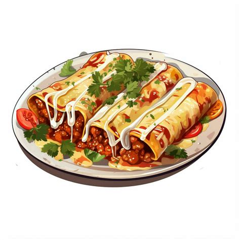 Enchiladas D Vector Ilustraci N Dibujos Animados En Blanco Centrico