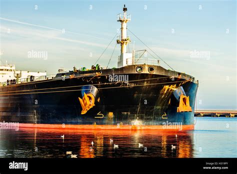 A Bow Of A Tanker Ship With Anchor Stock Photo Alamy