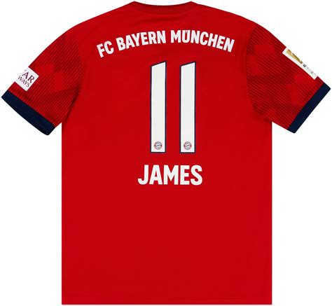 2018 19 Bayern Munich Home Shirt James 11 Excellent 9 10 M