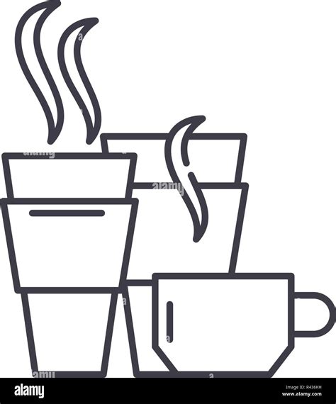 Hot Drinks Line Icon Concept Hot Drinks Vector Linear Illustration