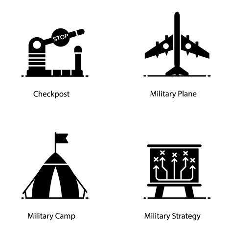 Pack Of Military Flat Icons 5507354 Vector Art At Vecteezy