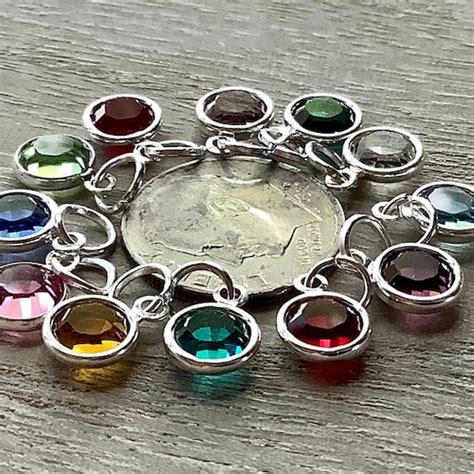 Add On Birthstone Charms Crystal Birthstone Charms Swarovski Etsy