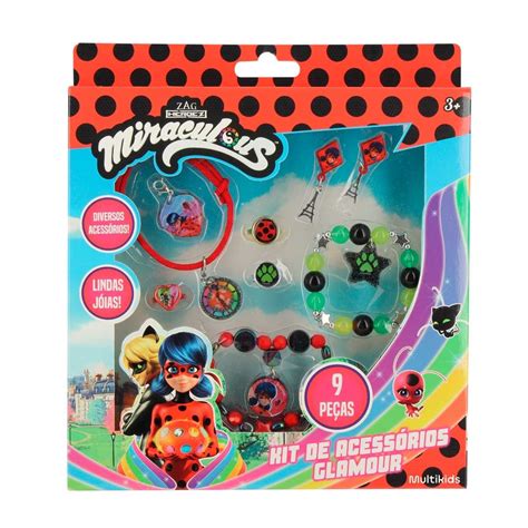 Ladybug Acessorios - Kit de Acessorios Glamour - Miraculous Ladybug MULTIKIDS