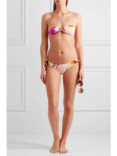 Emilio Pucci Fiore Maya Printed Bandeau Bikini NET A PORTER