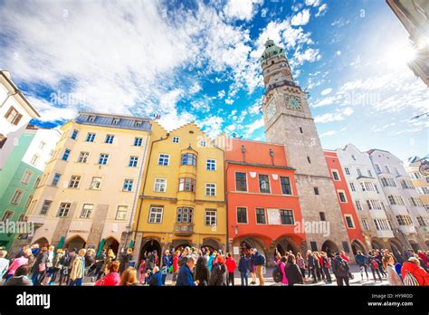 Innsbruck Austria March 11 2017 People In Innsbruck City Center