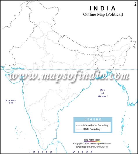 India Political Map A4 Size