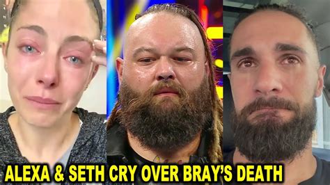 Alexa Bliss Seth Rollins Cry Over Bray Wyatt S Passing In Emotional