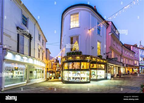 View Of Shops On London Street At Christmas Norwich Norfolk East