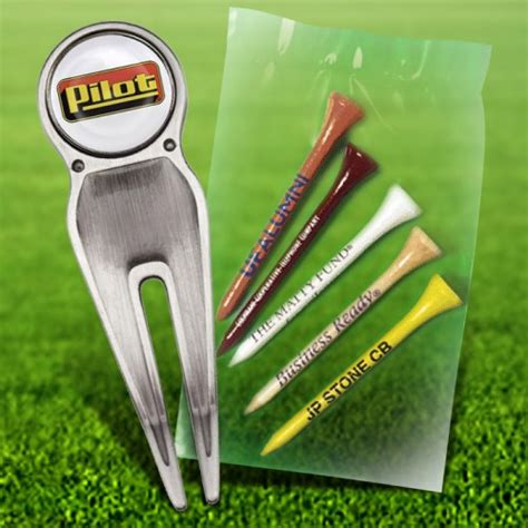 Custom Golf Tee Poly Packs W Premium Divot Tool