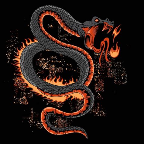 Premium Vector | Fire Snake vector illustration