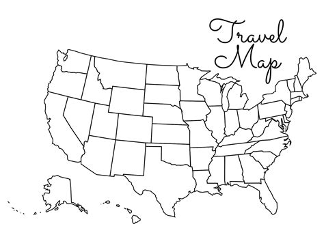 US Travel Map Fill in Map Color in Map US Color Map - Etsy