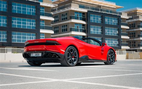 Rent Red Lamborghini Huracan Spyder, 2019