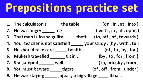 Preposition Objective Questions In English Grammar For WBP KP MTS