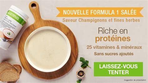 Formula 1 Repas salé Saveur champignons et fines herbes Herbalife