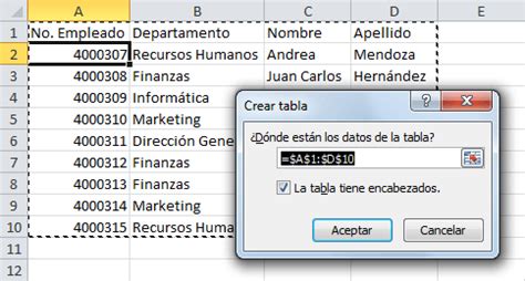 Cómo crear una tabla en Excel Excel Total