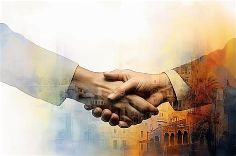 Premium Photo Double Exposure Of Handshake And Businessman Mixed Media