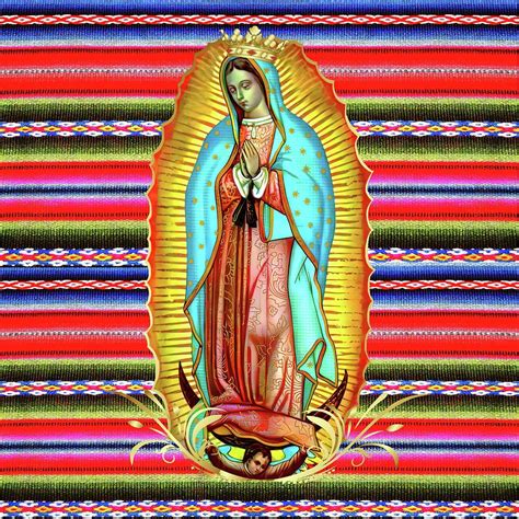 Our Lady of Guadalupe Zarape Virgin Mary Catholic Saint Mixed Media by ...