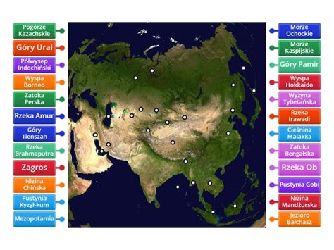 Mapa Fizyczna Azji Ii Labelled Diagram