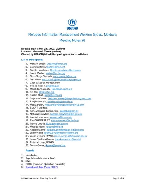 Document Ukraine Situation Moldova Refugee Information Management