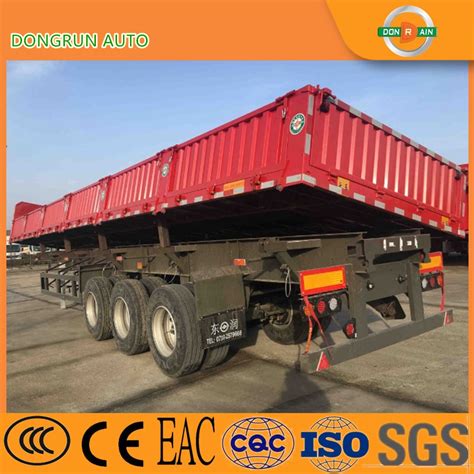 China Factory 3 Axles Side Dump Semi Trailer Tipper Heavy Duty Side